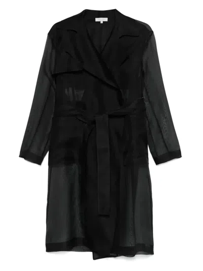 Antonelli Silk Trench Coat In Black