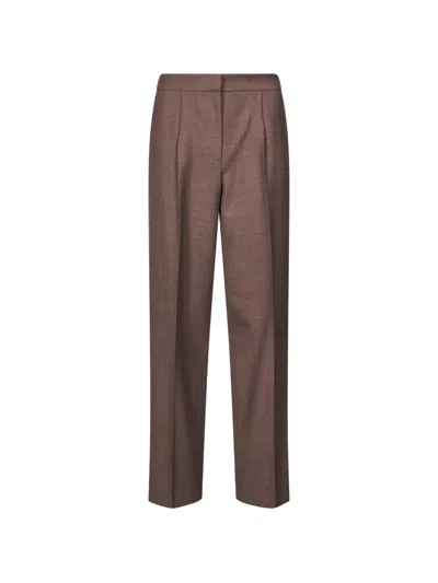 Antonelli Silvio Pleated Straight-leg Trousers In Brown