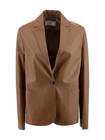 Antonelli Single-breasted Jacket In Brown