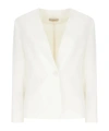 Antonelli Single-button Collarless Jacket In White