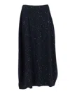 Antonelli Maxi Knitted Skirt With Sequins In Blue