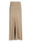 Antonelli Elastic Pleated Midi Skirt In Brown