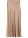 Antonelli Flowing Midi Skirt With Soft Sheen Finish In Beige