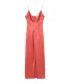 Antonelli Deep V-neck Evening Dress With Spaghetti Straps In Red