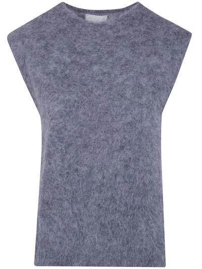 Antonelli Brushed Sleeveless Sweater In Animal Print