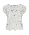 Antonelli Silver Linen And Cotton Knit Top In Silver