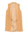 Antonelli Yellow Solid Sleeveless Jacket In Brown