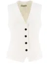 Antonelli Slim Fit White Gilet With Contrasting Buttons