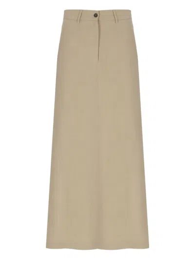 Antonelli Slit-pocket Maxi Skirt In Neutral