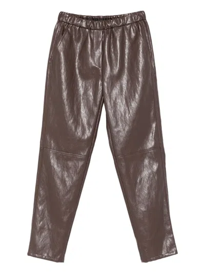Antonelli Souffle Elasticated Trousers In Brown
