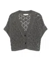 Antonelli Sparkle-decorated Knitted Sweater In Gray