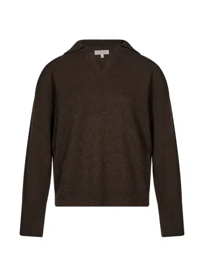 Antonelli Spread-collar Drop-shoulder Sweater In Brown