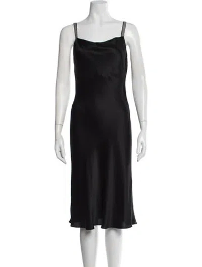 Pre-owned Antonelli Square Neckline Midi Length Dress In Black