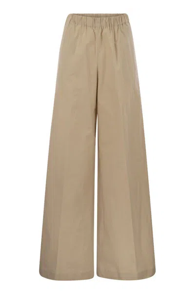 Antonelli Steven - Stretch Cotton Loose-fitting Trousers In Beige