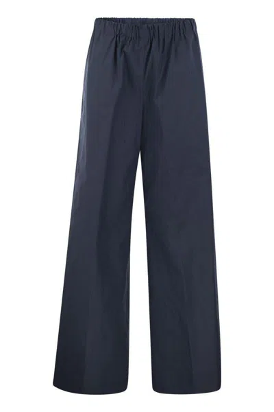 Antonelli Satin-finish Straight-leg Trousers In Blue