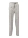 Antonelli Straight-leg Tailored Pants With Clean Waistband And Front Pleats In Gray