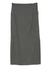 Antonelli Classic Knee-length Gray Skirt With Subtle Details In Gray