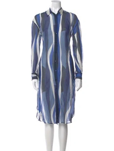 Pre-owned Antonelli Striped Knee-length Dress In Blue