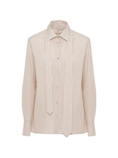 Antonelli Striped Tie Shirt In Neutral