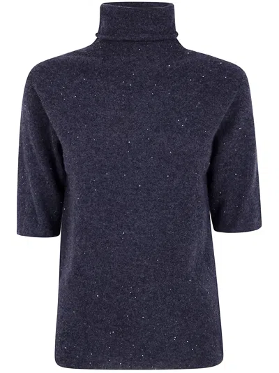 Antonelli Sweater Short Sleeve Turtle Neck "dakota" In Gray