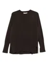 Antonelli Sweater With Side Slits In Brown
