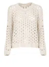 Antonelli Beige Crewneck Cotton Sweater In Neutral