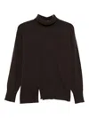 Antonelli Roll-neck Side-slit Sweater In Animal Print