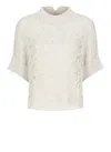 Antonelli Crew-neck Knitted Top In Beige