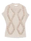 Antonelli Diamond Pattern Knitted Sweater In Brown