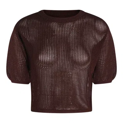 Antonelli Short-sleeved Knitwear In Brown
