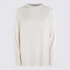 Antonelli Sweater With Raglan Sleeves And Ribbed Cuf In Neutral