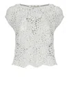 Antonelli Silver Linen And Cotton Knit Top In Silver