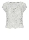 Antonelli Silver Linen And Cotton Knit Top In Silver