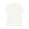 Antonelli Diamond-pattern Knitted Top In White