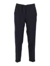 Antonelli Tailored Black Trousers With Subtle Pleats In Black