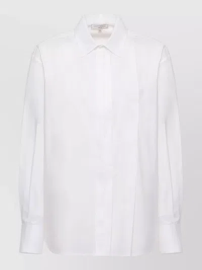 Antonelli Tailored Collar Long Sleeve Cotton Shirt In White