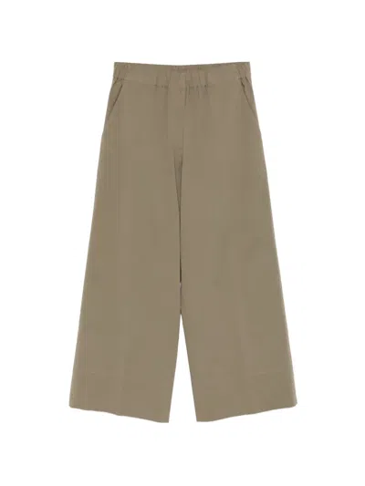 Antonelli Tamara Elasticated Wide-leg Trousers In Green