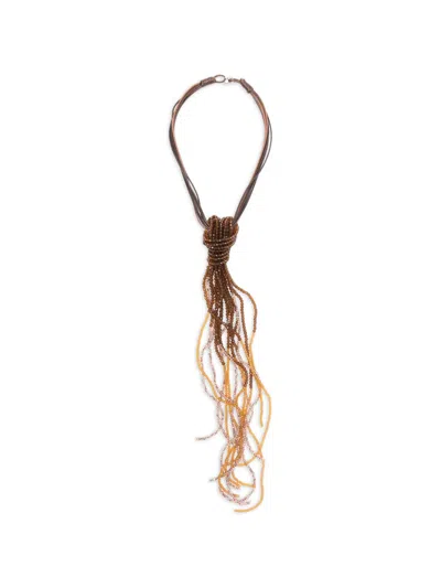 Antonelli Tessa Beaded Necklace In Brown