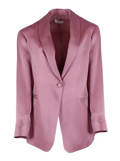 Antonelli Three Quarter Sleeve Tailored Jacket In Pink