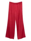Antonelli Tailored Red Wide-leg Trousers With Elastic Waistband In Red
