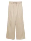 Antonelli Flowing Wide-leg Trousers In Soft Gray Fabric In Neutrals