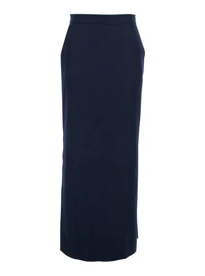 ANTONELLI 'TIMBALLO' BLUE SKIRT WITH SIDE CLOSURE IN WOOL WOMAN