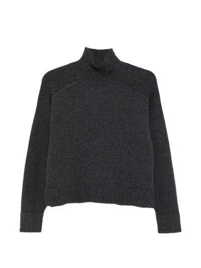 Antonelli Tirolo High-neck Raglan-sleeve Sweater In Gray