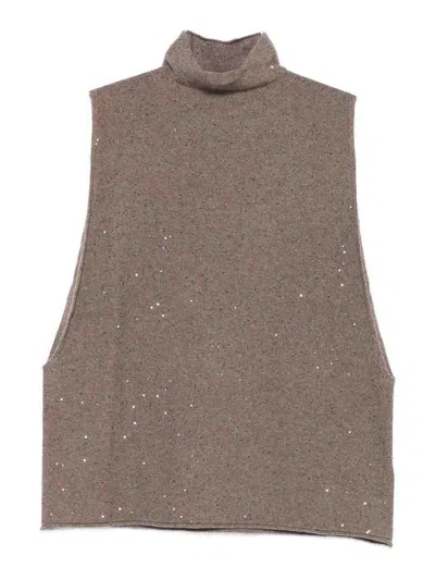 Antonelli Domiziano Embellished Top In Brown