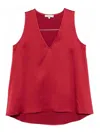 Antonelli Red Sleeveless Top With V-neckline In Red