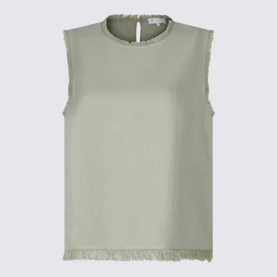 Antonelli Green Viscose And Linen Blend Top