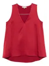 Antonelli V-neck Sleeveless Top In Red