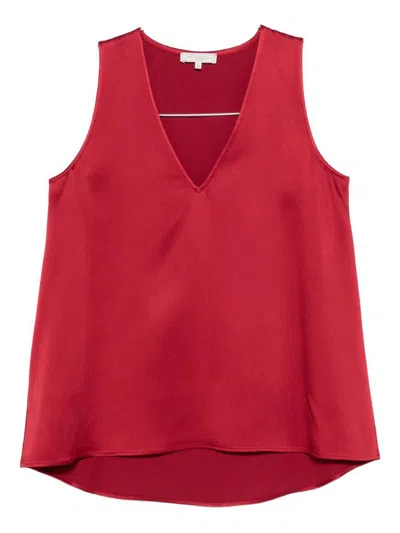 Antonelli V-neck Sleeveless Top In Red