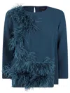 Antonelli 'mango' Round Neck Top In Green