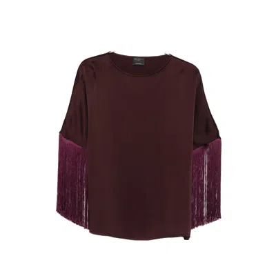 Antonelli Fringe-trimmed Long-sleeve Blouse In Purple